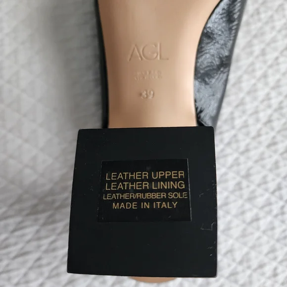 AGL New Black Patent Slingback Heels. Store Display. - Picture 7 of 7